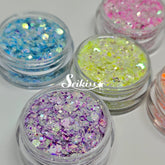 Iridescent Diamond Glitter Bundle (Set of 5) - Multicolor Glitter